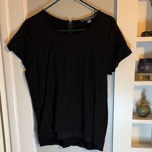 Market & Spruce Black Lace Blouse
